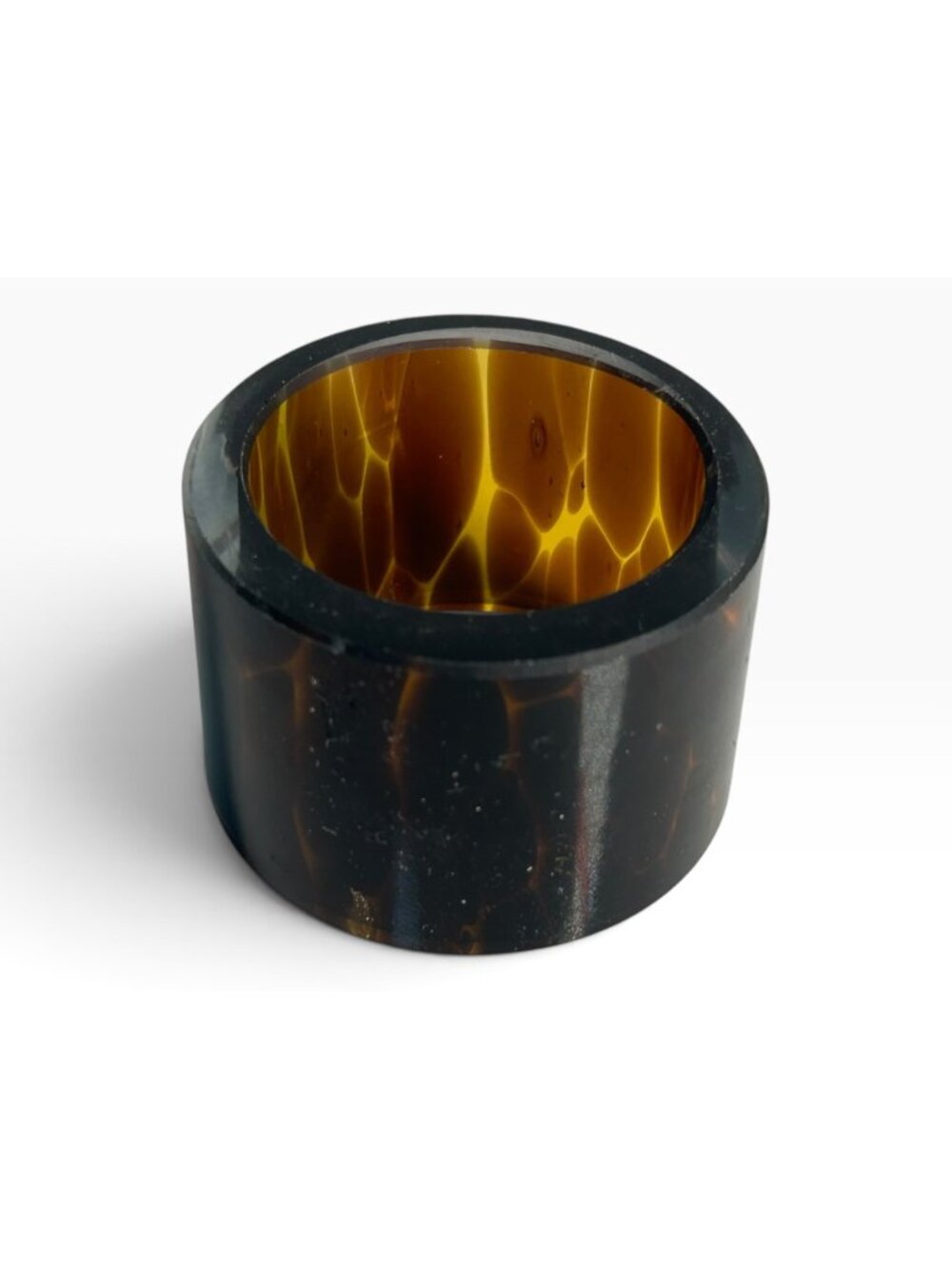 Vintage Tortoiseshell Glass Napkin Rings Set of 6 Faux Tortoise Shell Table Deco - Picture 5 of 16